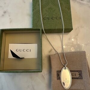Gucci Oval Silver Necklace